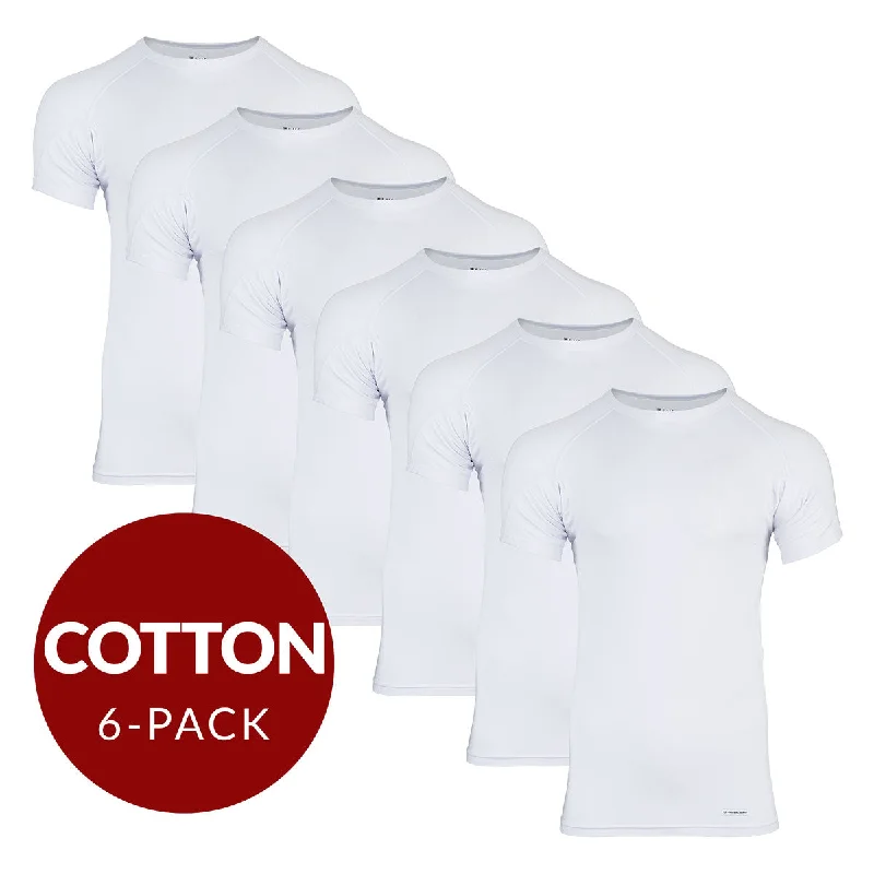 Men's undershirts with a built - in sun protectionCrew Neck Cotton Sweat Proof Undershirt For Men - White 6-Pack Men's undershirts with a built - in sun protectionCrew Neck Cotton Sweat Proof Undershirt For Men - White 6-Pack