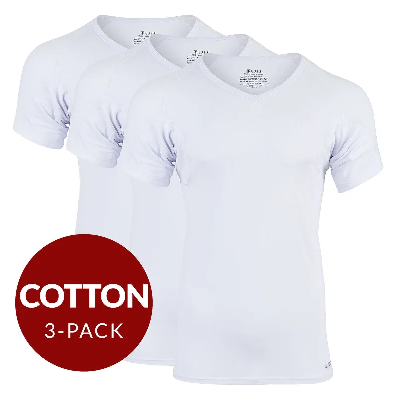 Crew - neck men's undershirts for everyday wearV-Neck Cotton Sweat Proof Undershirt For Men - White 3-Pack Crew - neck men's undershirts for everyday wearV-Neck Cotton Sweat Proof Undershirt For Men - White 3-Pack