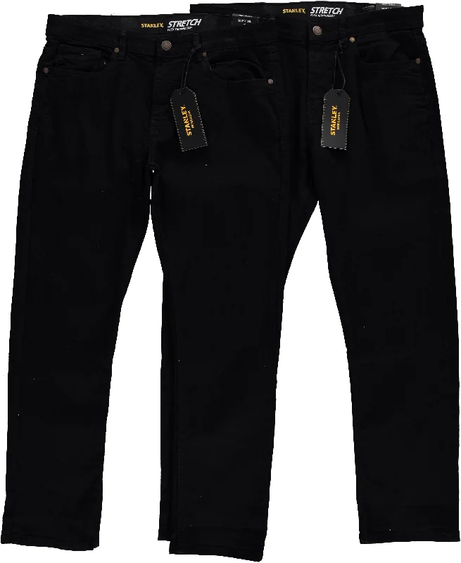 Slim - fit men's undershirts for a streamlined appearanceStanley Men's Black Denim Jeans, Assorted Sizes 30-38 (MS402-BL) Slim - fit men's undershirts for a streamlined appearanceStanley Men's Black Denim Jeans, Assorted Sizes 30-38 (MS402-BL)