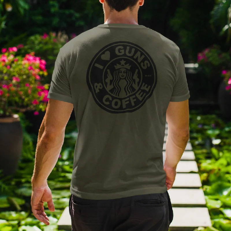 Crew - neck men's undershirts for everyday wearI Love Guns And Coffee Undershirt