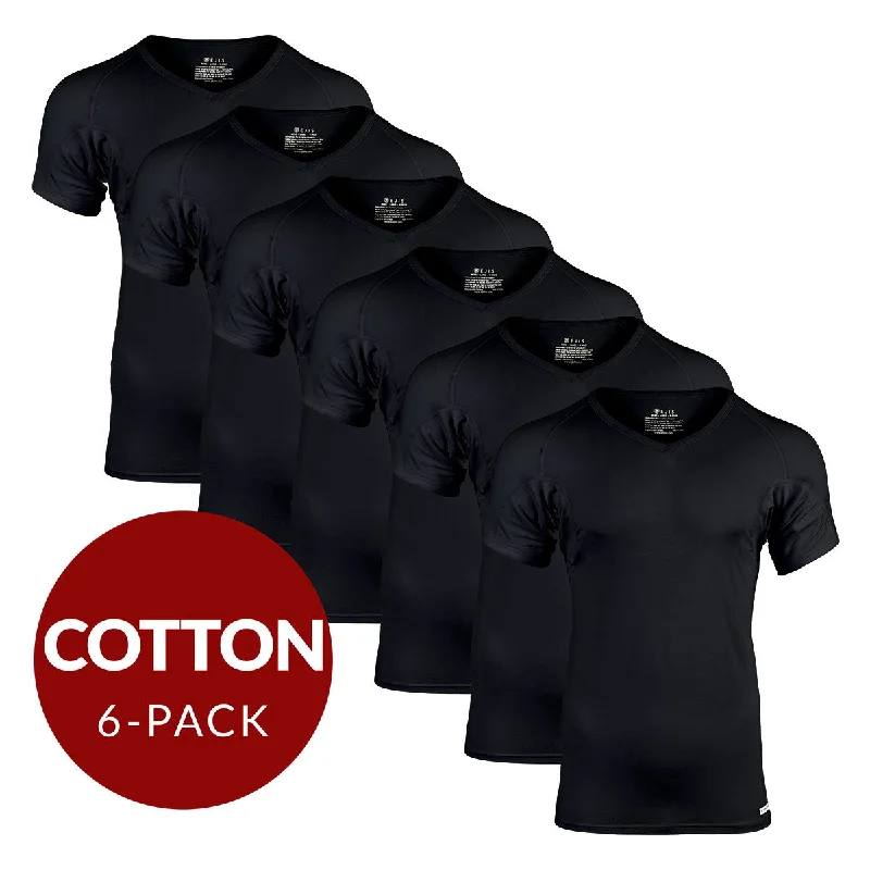 Seamless men's undershirts for a smooth silhouetteV-Neck Cotton Sweat Proof Undershirt For Men - Black 6-Pack Seamless men's undershirts for a smooth silhouetteV-Neck Cotton Sweat Proof Undershirt For Men - Black 6-Pack
