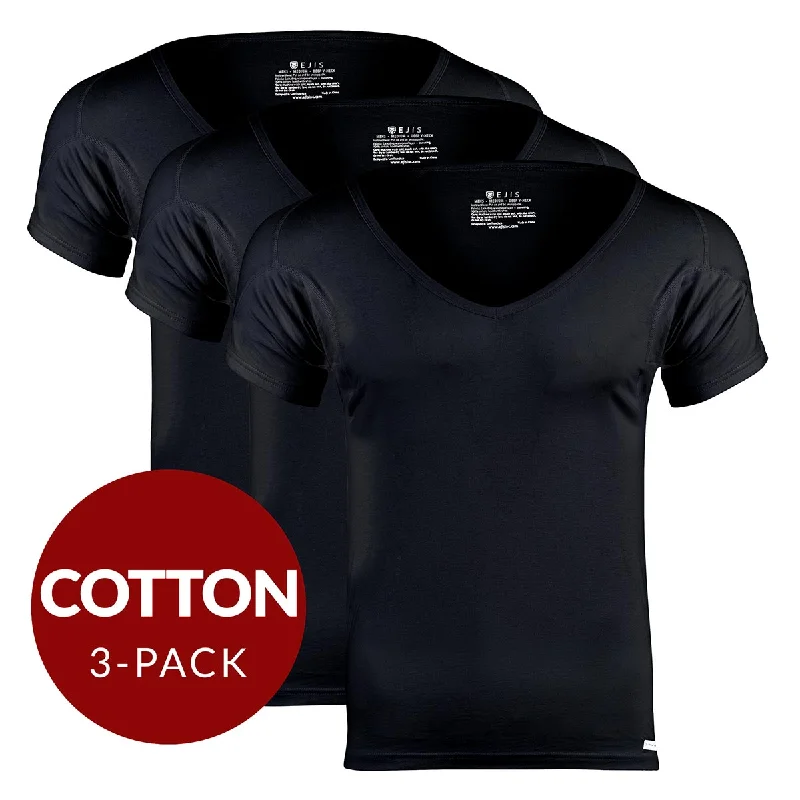 Anti - odor men's undershirts for freshnessDeep V Cotton Sweat Proof Undershirt For Men - Black 3-Pack Anti - odor men's undershirts for freshnessDeep V Cotton Sweat Proof Undershirt For Men - Black 3-Pack
