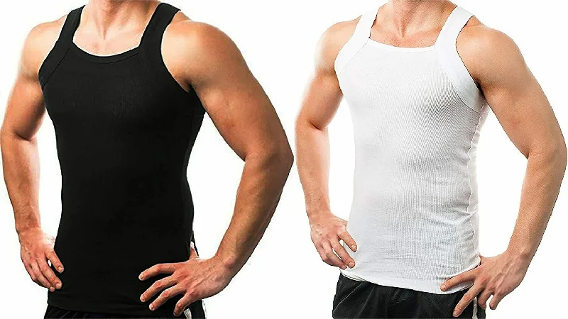 Breathable cotton men's undershirts for comfort2-4 Packs Men's G-unit Style Cotton Tank Tops Square Cut Muscle Rib A-Shirts Breathable cotton men's undershirts for comfort2-4 Packs Men's G-unit Style Cotton Tank Tops Square Cut Muscle Rib A-Shirts