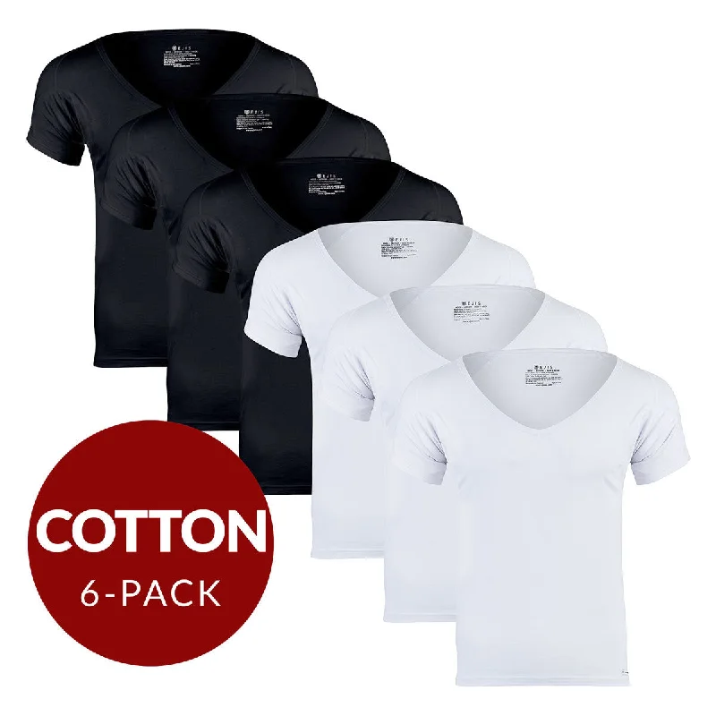 Compression men's undershirts for muscle supportDeep V Cotton Sweat Proof Undershirt For Men - Mix 6-Pack (3x White, Black) Compression men's undershirts for muscle supportDeep V Cotton Sweat Proof Undershirt For Men - Mix 6-Pack (3x White, Black)