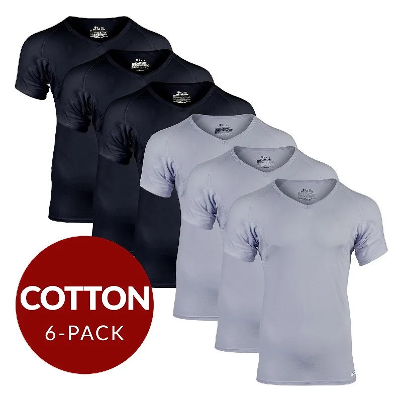 Breathable cotton men's undershirts for comfortV-Neck Cotton Sweat Proof Undershirt For Men - Mix 6-Pack (3x Black, Grey) Breathable cotton men's undershirts for comfortV-Neck Cotton Sweat Proof Undershirt For Men - Mix 6-Pack (3x Black, Grey)