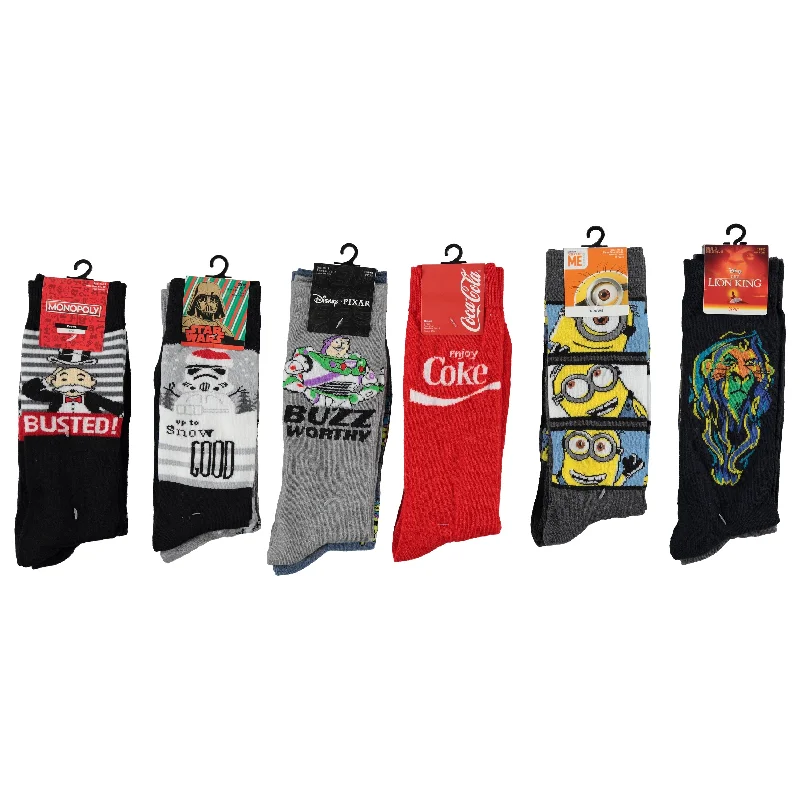 Loose - fit men's undershirts for a relaxed feelLicensed Men's 2-Pack Crew Socks, Assorted Designs (LICMCR2) Loose - fit men's undershirts for a relaxed feelLicensed Men's 2-Pack Crew Socks, Assorted Designs (LICMCR2)