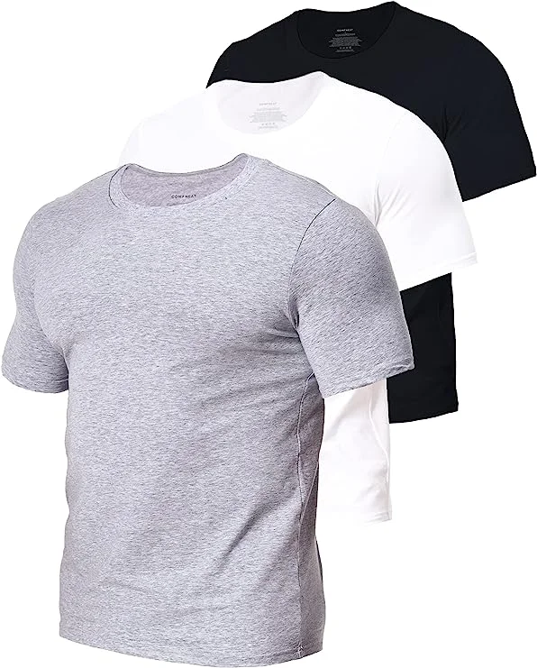 Compression men's undershirts for muscle supportComfneat Men's 3-Pack Stretchy Undershirts Crew Neck Long Back Hem T-Shirts Compression men's undershirts for muscle supportComfneat Men's 3-Pack Stretchy Undershirts Crew Neck Long Back Hem T-Shirts