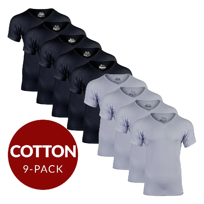 Short - sleeve men's undershirts for summerV-Neck Cotton Sweat Proof Undershirt For Men - Mix 9-Pack (5x Black, 4x Grey) Short - sleeve men's undershirts for summerV-Neck Cotton Sweat Proof Undershirt For Men - Mix 9-Pack (5x Black, 4x Grey)