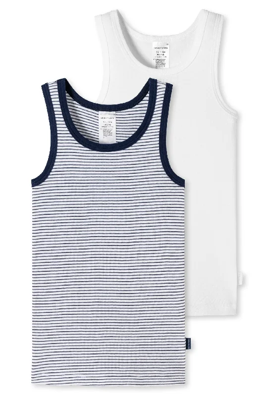 Kids White Darkblue (striped)