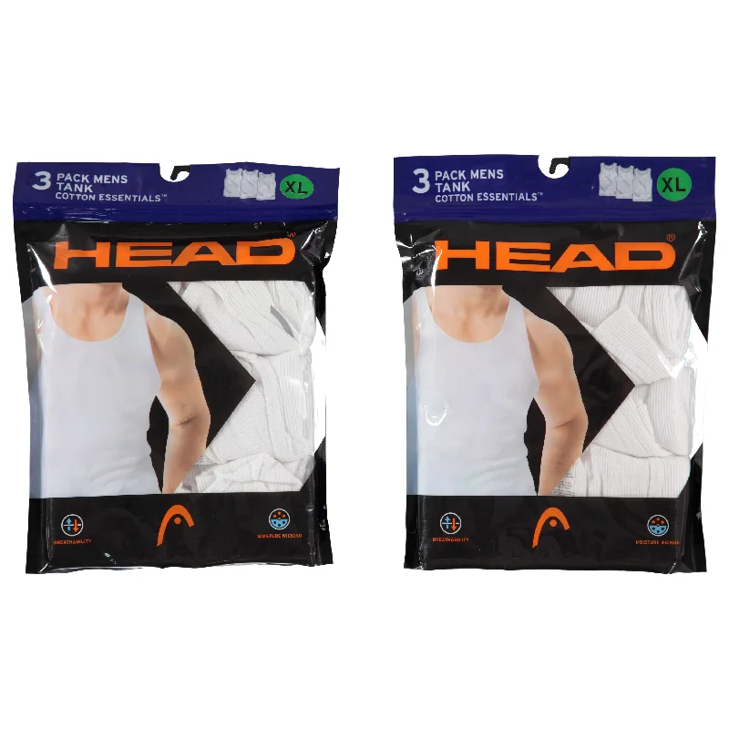 Men's undershirts with a built - in sun protectionHead Men's 3-Pack Cotton-Poly Knit Tank Tops, Assorted Colors and Sizes (HDM8195) Men's undershirts with a built - in sun protectionHead Men's 3-Pack Cotton-Poly Knit Tank Tops, Assorted Colors and Sizes (HDM8195)