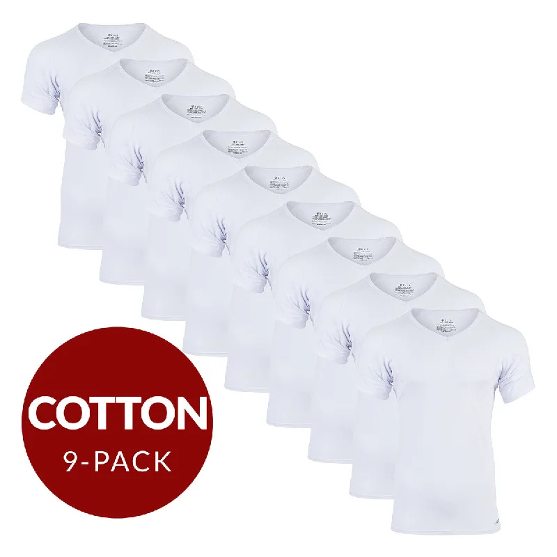 V - neck men's undershirts for a classic lookV-Neck Cotton Sweat Proof Undershirt For Men - White 9-Pack V - neck men's undershirts for a classic lookV-Neck Cotton Sweat Proof Undershirt For Men - White 9-Pack