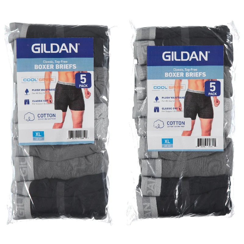 Crew - neck men's undershirts for everyday wearGildan Men's 5-Pack Knit Boxer Briefs, Assorted Colors and Sizes (GMW5BX) Crew - neck men's undershirts for everyday wearGildan Men's 5-Pack Knit Boxer Briefs, Assorted Colors and Sizes (GMW5BX)