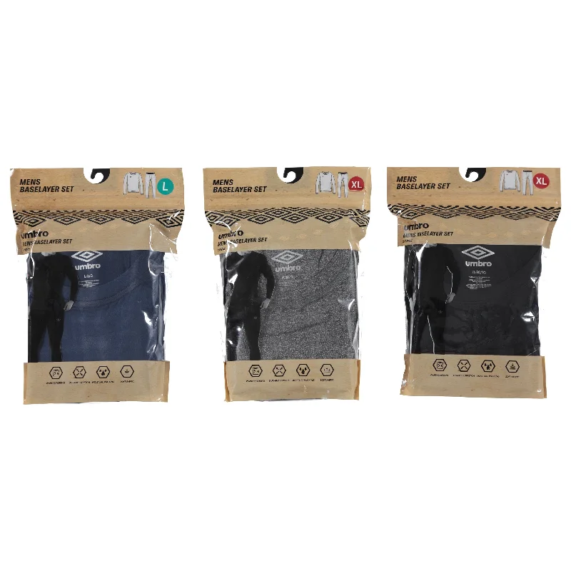 Henley - style men's undershirts with a button placketUmbro Men's 2-Piece Brushed Base Layer Sets, Assorted Colors and Sizes (UMM4969) Henley - style men's undershirts with a button placketUmbro Men's 2-Piece Brushed Base Layer Sets, Assorted Colors and Sizes (UMM4969)