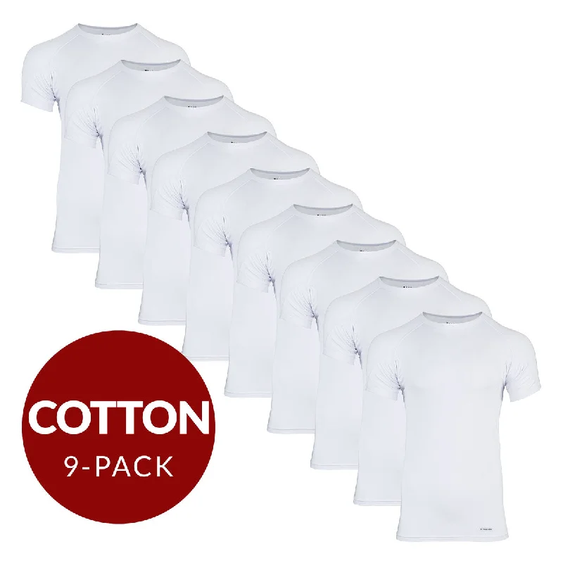 Loose - fit men's undershirts for a relaxed feelCrew Neck Cotton Sweat Proof Undershirt For Men - White 9-Pack Loose - fit men's undershirts for a relaxed feelCrew Neck Cotton Sweat Proof Undershirt For Men - White 9-Pack
