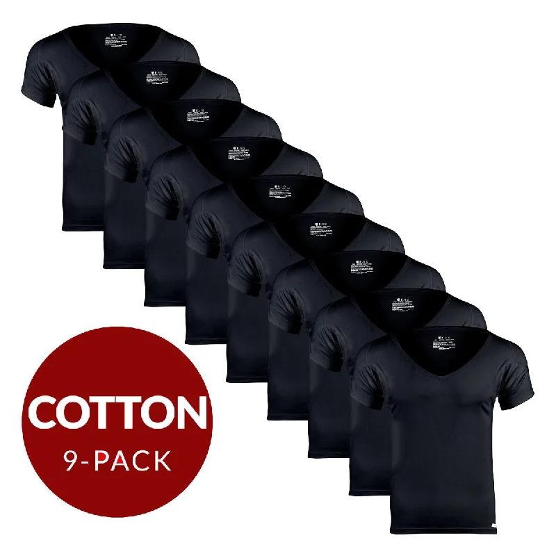 Organic cotton men's undershirts for sensitive skinDeep V Cotton Sweat Proof Undershirt For Men - Black 9-Pack Organic cotton men's undershirts for sensitive skinDeep V Cotton Sweat Proof Undershirt For Men - Black 9-Pack