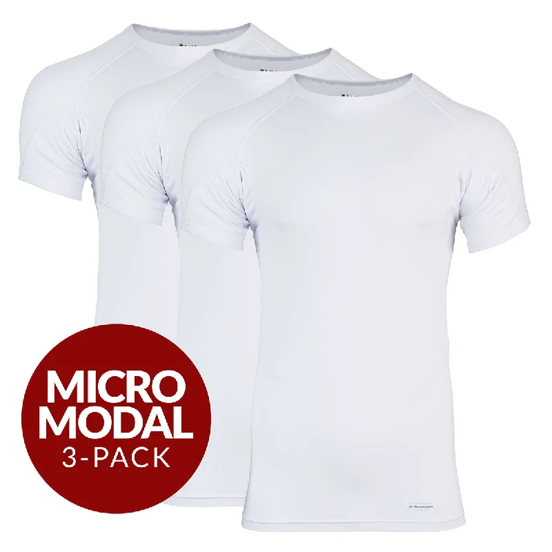 V - neck men's undershirts for a classic lookCrew Neck Micro Modal Sweat Proof Undershirt For Men - White 3-Pack V - neck men's undershirts for a classic lookCrew Neck Micro Modal Sweat Proof Undershirt For Men - White 3-Pack