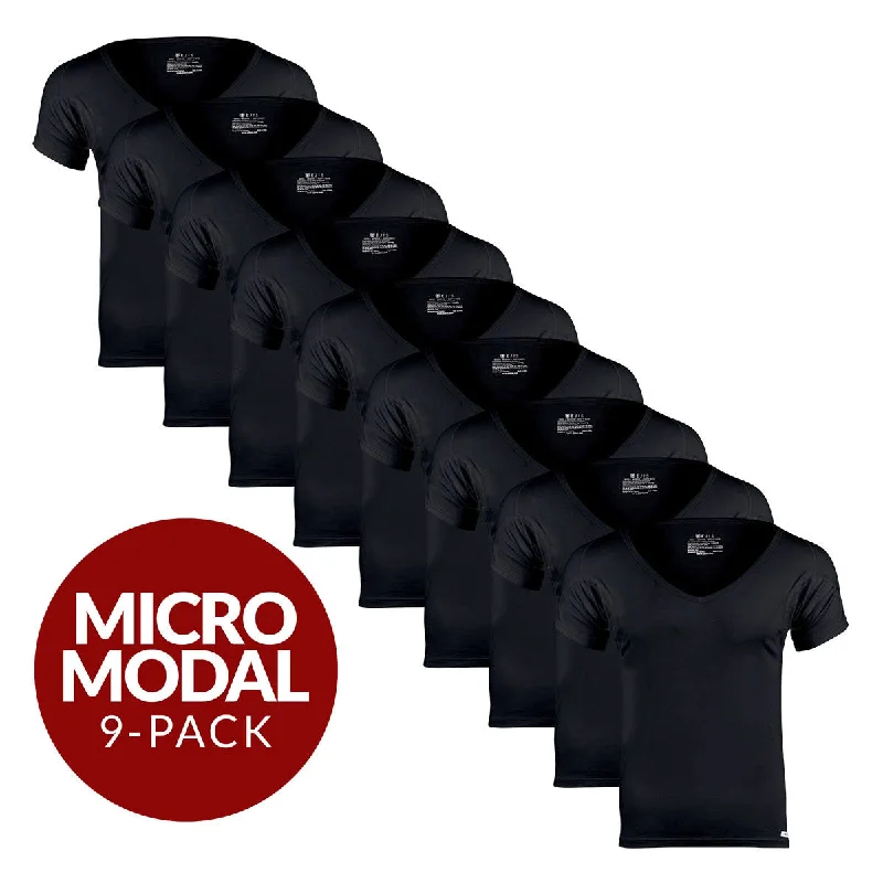 Organic cotton men's undershirts for sensitive skinDeep V Micro Modal Sweat Proof Undershirt For Men - Black 9-Pack Organic cotton men's undershirts for sensitive skinDeep V Micro Modal Sweat Proof Undershirt For Men - Black 9-Pack
