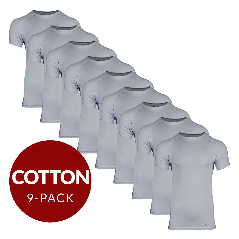 Crew - neck men's undershirts for everyday wearCrew Neck Cotton Sweat Proof Undershirt For Men - Grey 9-Pack Crew - neck men's undershirts for everyday wearCrew Neck Cotton Sweat Proof Undershirt For Men - Grey 9-Pack
