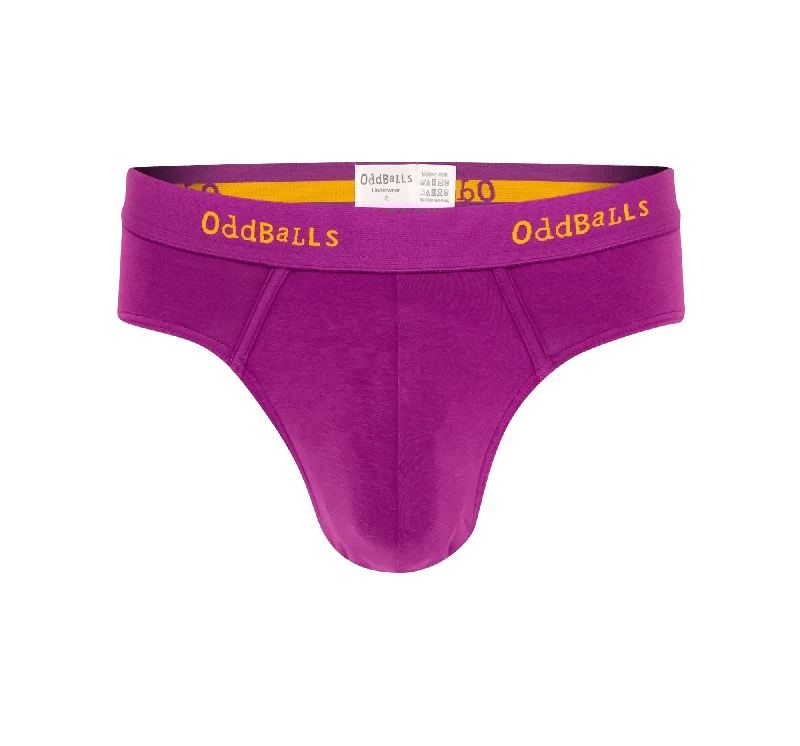 Men's briefs with a lace trim for a touch of flairAubergine - Mens Briefs