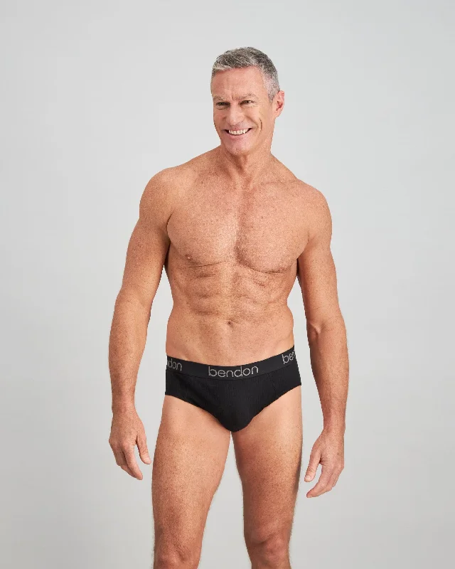 Men's briefs with a lace trim for a touch of flairCotton Texture Mens Brief