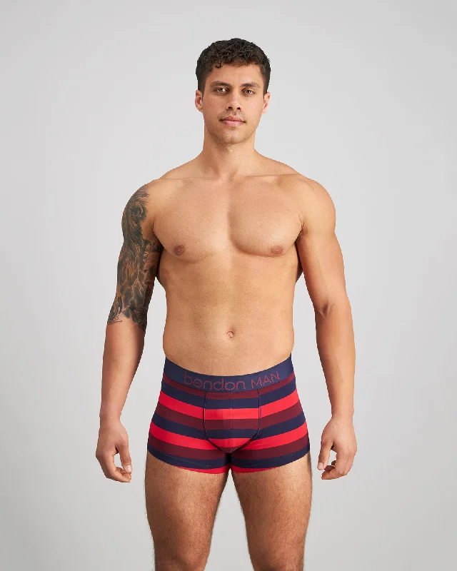 Organic men's briefs for an eco - friendly choiceRugby Stripe Mens Trunk