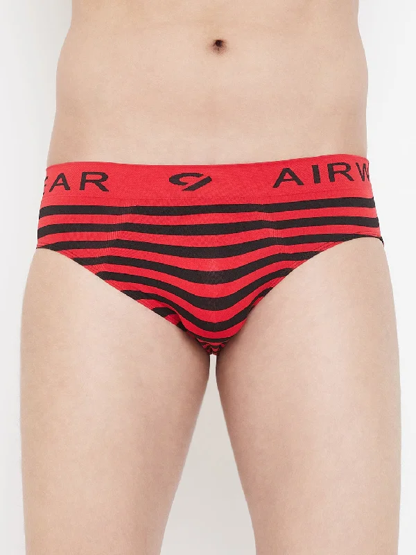 Bright - colored men's briefs for a bold statementC9 Airwear Seamless Men's Striped Briefs - Red