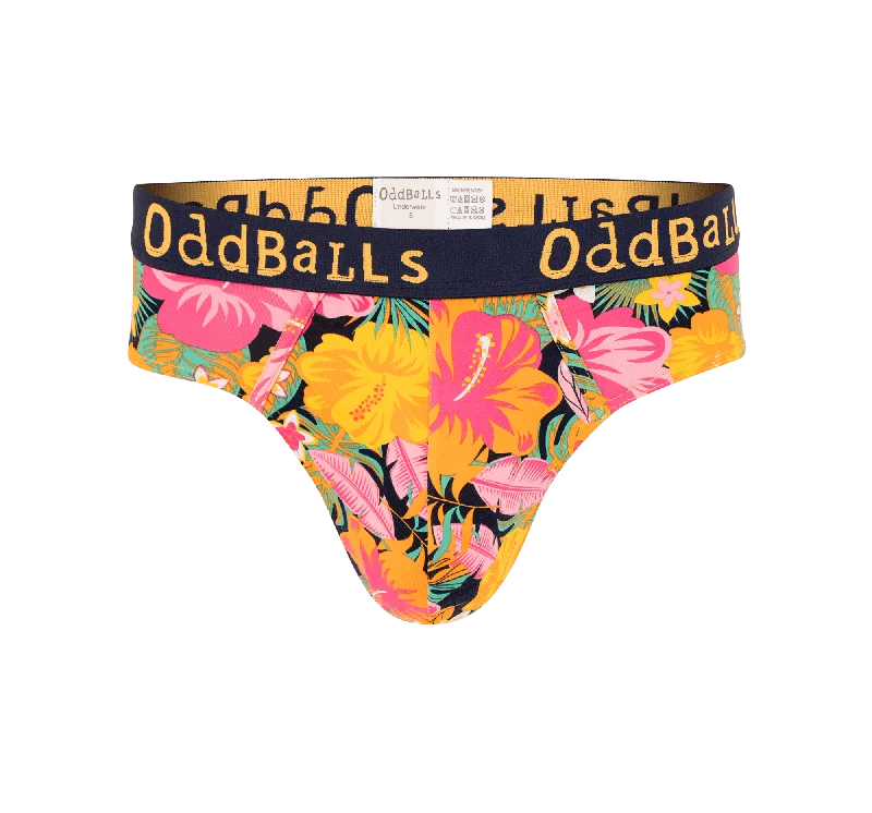 Full - back men's briefs for maximum coverageHibiscus - Mens Briefs