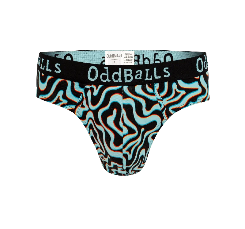 Men's briefs with a wide waistband for comfortNeon Lava - Mens Briefs