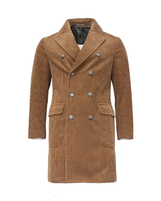 Brunello Cucinelli Tan Corduroy Overcoat