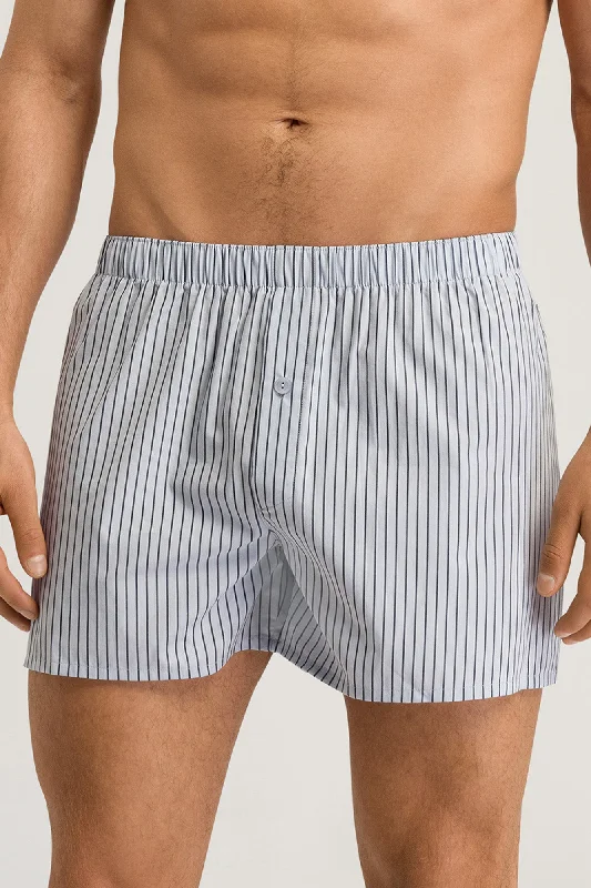 Antimicrobial men's briefs for hygieneFancy Woven - Boxers - Light Grey Stripe