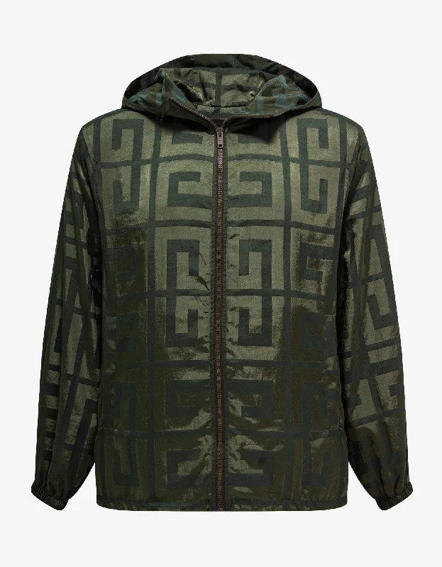 Givenchy Green 4G Pattern Windbreaker