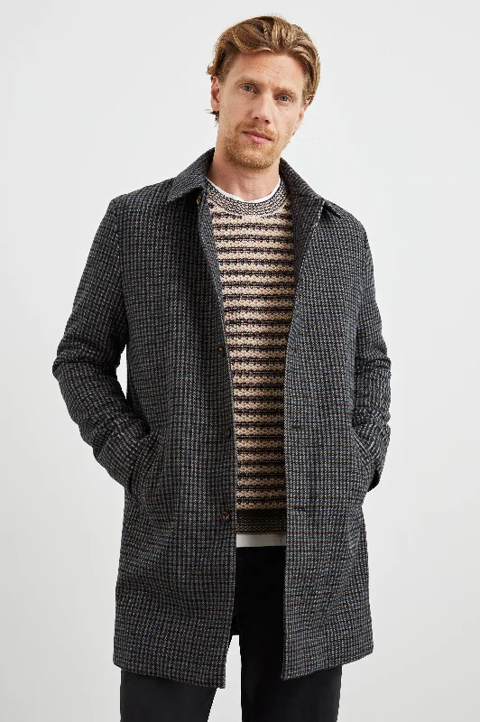 HOCKNEY OVERCOAT - GREY CHECK PLAID