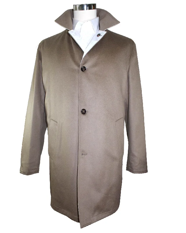 Kired Cashmere Coat Camel Reversible Overcoat