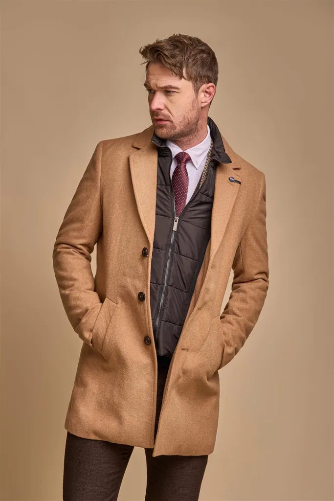 Sanford - Men's Camel Wool Blend Overcoat