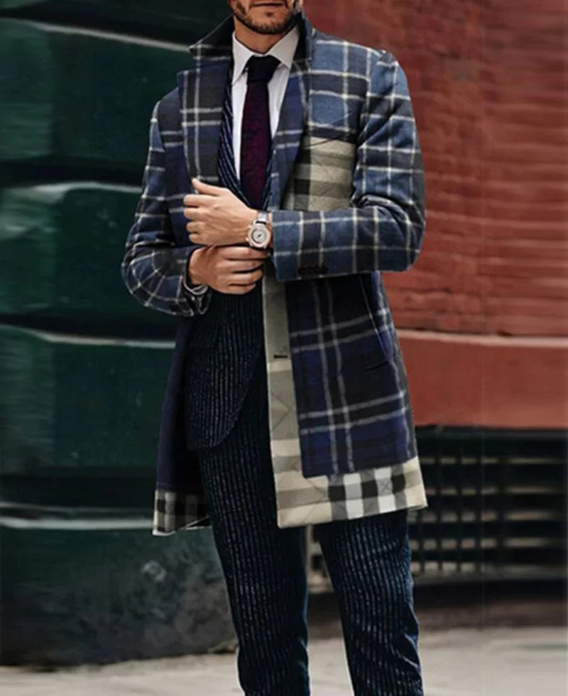 Casual Woolen Overcoat Single Breasted Lapel Autumn Winter