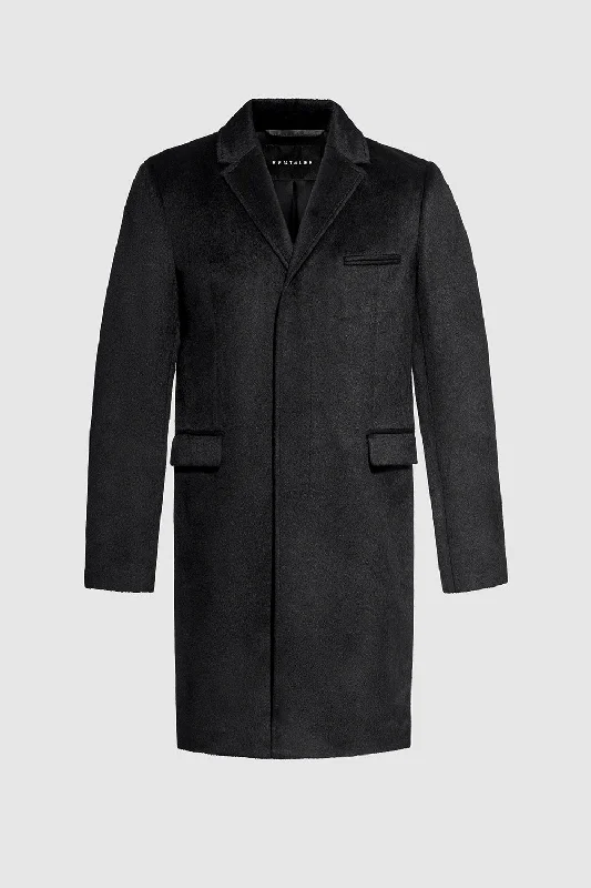 Suri Alpaca Notched Lapel Overcoat