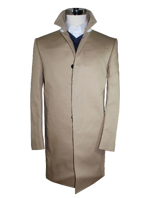 Thom Browne Overcoat Khaki MacKintosh Bal Collar EU 50  - US 40