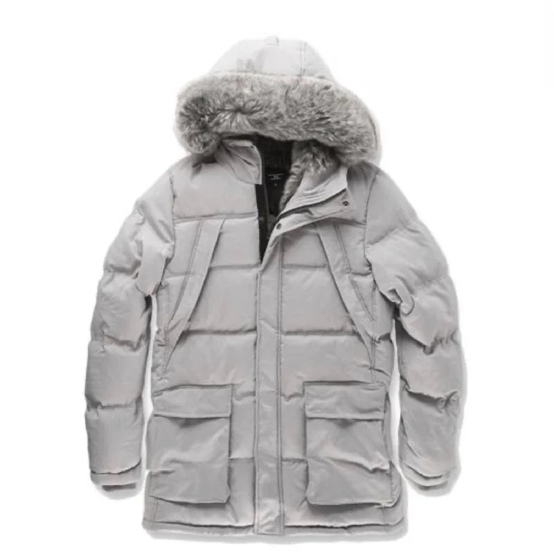 Men's Fargo Fur Lined Parka 2.0 Jacket In Light Grey