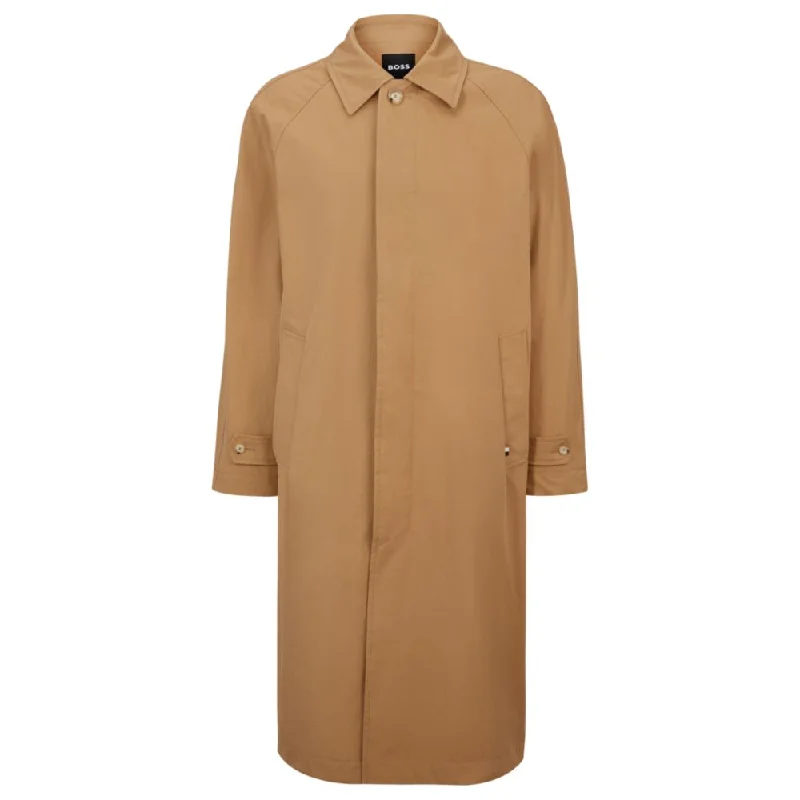 Relaxed-fit coat in cotton with concealed closure