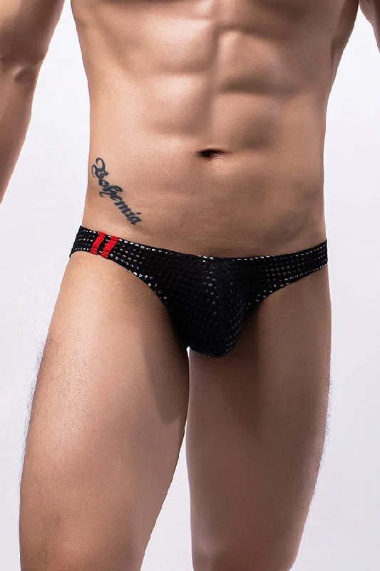 Men's briefs with a lace trim for a touch of flairBlack Breathable Mesh Sexy Men's Brief Men's briefs with a lace trim for a touch of flairBlack Breathable Mesh Sexy Men's Brief