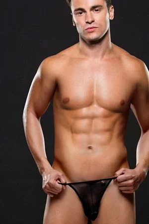 Performance men's thongs for active useBlack Mesh G-String