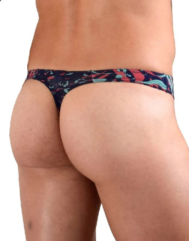 Leather men's thongs for a fetish lookDoreanse Submarine Print Thong 1406