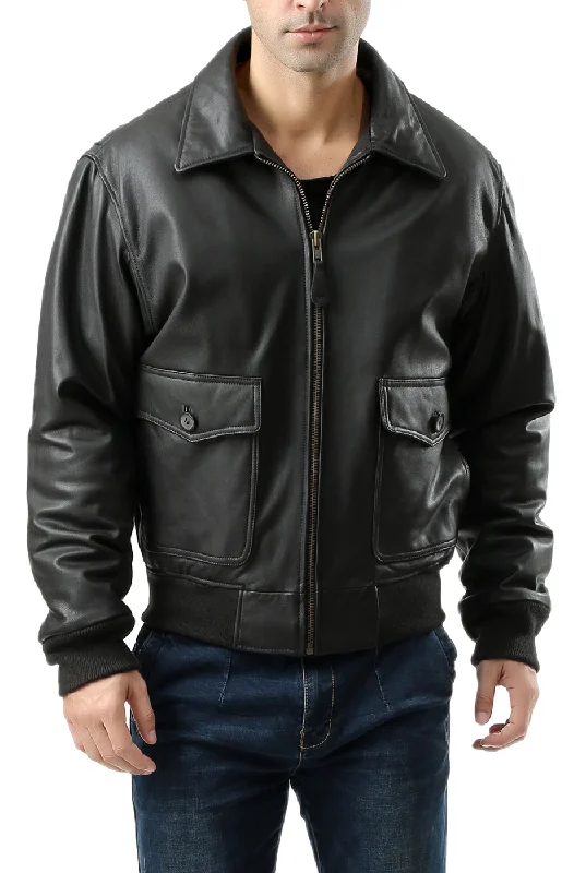 Landing Leathers Men Premium Air Force G-2 Leather Flight Bomber Jacket