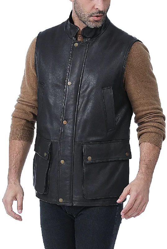 Landing Leathers Men Goatskin Leather Munitions Vest