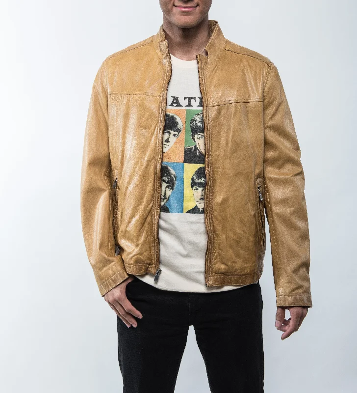 Lucio Yellow Leather Jacket