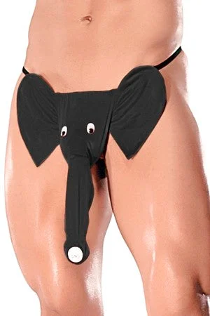 Organic men's thongs for an eco - friendly optionMen's Black Elephant G-String