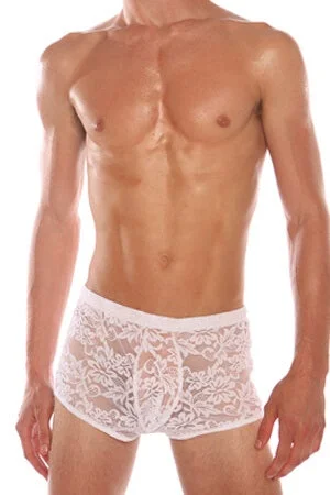 Men's briefs with a quick - dry featureMen's Stretch White Lace Mini Briefs