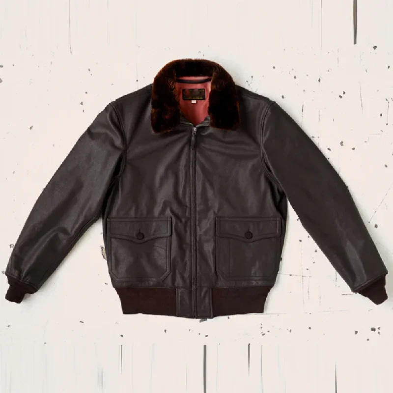 New Mens flight Leather Bomber Jacket