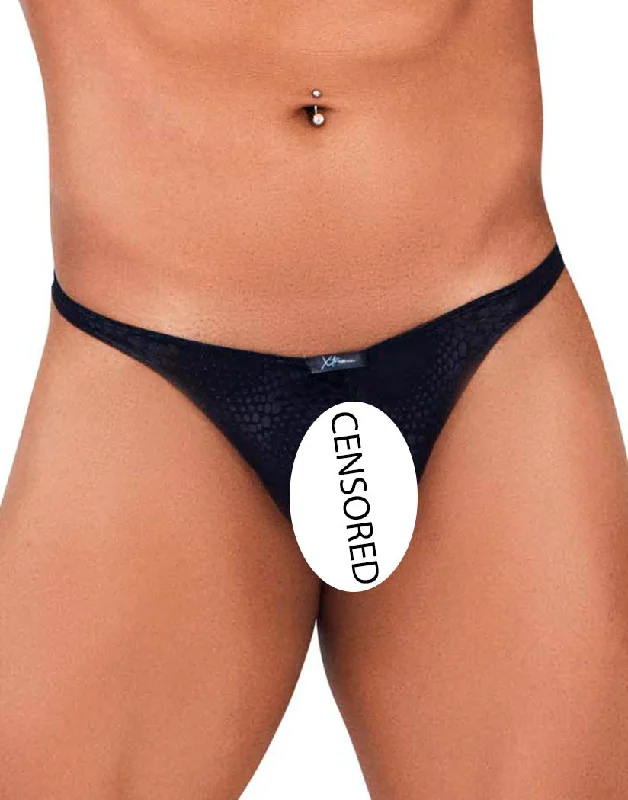 Rhinestone - embellished men's thongs for glamourXtremen Lace Thong 91120