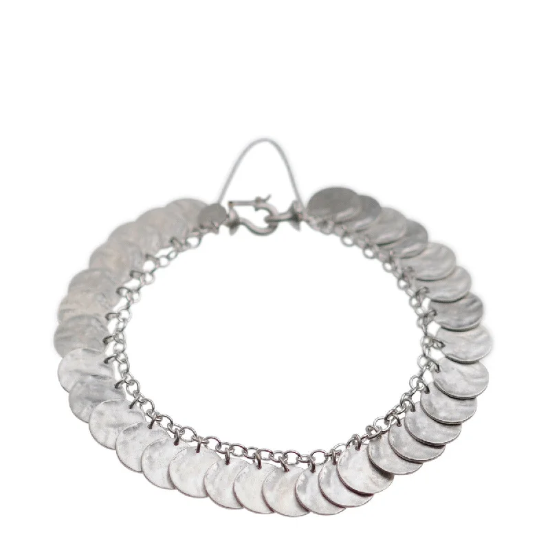 Sterling Silver Full Shell Disc Bracelet